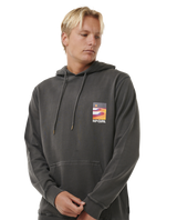 The Rip Curl Mens Surf Revival Lined Up Hoodie in Washed Black