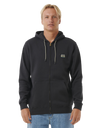 The Rip Curl Mens Horizon Zip Thru Hoodie in Washed Black