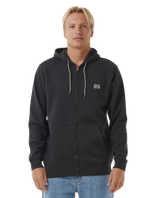 The Rip Curl Mens Horizon Zip Thru Hoodie in Washed Black