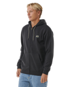 The Rip Curl Mens Horizon Zip Thru Hoodie in Washed Black