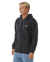 The Rip Curl Mens Horizon Zip Thru Hoodie in Washed Black