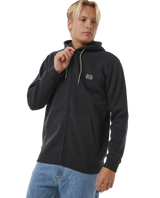 The Rip Curl Mens Horizon Zip Thru Hoodie in Washed Black