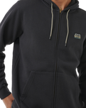 The Rip Curl Mens Horizon Zip Thru Hoodie in Washed Black