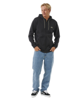 The Rip Curl Mens Horizon Zip Thru Hoodie in Washed Black