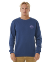 The Rip Curl Mens Stapler Sweatshirt in Washed Navy