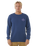 The Rip Curl Mens Stapler Sweatshirt in Washed Navy