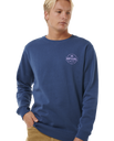 The Rip Curl Mens Stapler Sweatshirt in Washed Navy