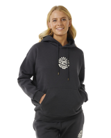 The Rip Curl Womens Icons Of Surf Heritage Hoodie in Washed Black