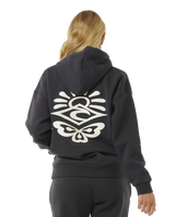 The Rip Curl Womens Icons Of Surf Heritage Hoodie in Washed Black