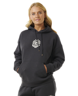 The Rip Curl Womens Icons Of Surf Heritage Hoodie in Washed Black