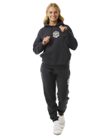 The Rip Curl Womens Icons Of Surf Heritage Hoodie in Washed Black