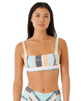 The Rip Curl Womens Ripple Effect Crop Bikini Top in Black