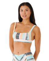 The Rip Curl Womens Ripple Effect Crop Bikini Top in Black