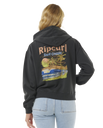 The Rip Curl Womens High Tide Scenic Relaxed Zip Hoodie in Washed Black