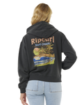 The Rip Curl Womens High Tide Scenic Relaxed Zip Hoodie in Washed Black