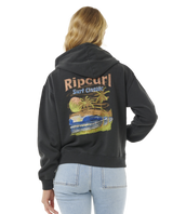 The Rip Curl Womens High Tide Scenic Relaxed Zip Hoodie in Washed Black