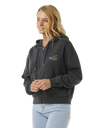 The Rip Curl Womens High Tide Scenic Relaxed Zip Hoodie in Washed Black