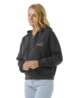 The Rip Curl Womens High Tide Scenic Relaxed Zip Hoodie in Washed Black