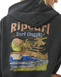 The Rip Curl Womens High Tide Scenic Relaxed Zip Hoodie in Washed Black