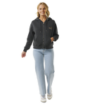 The Rip Curl Womens High Tide Scenic Relaxed Zip Hoodie in Washed Black