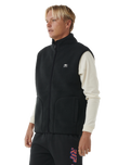 The Rip Curl Mens Quest Polar Fleece Gilet in Black