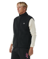 The Rip Curl Mens Quest Polar Fleece Gilet in Black