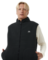 The Rip Curl Mens Quest Polar Fleece Gilet in Black