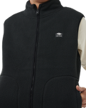 The Rip Curl Mens Quest Polar Fleece Gilet in Black