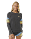 The Rip Curl Womens High Tide Surf Raglan Sweatshirt in Washed Black