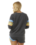 The Rip Curl Womens High Tide Surf Raglan Sweatshirt in Washed Black