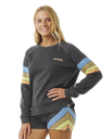 The Rip Curl Womens High Tide Surf Raglan Sweatshirt in Washed Black