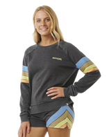 The Rip Curl Womens High Tide Surf Raglan Sweatshirt in Washed Black