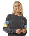 The Rip Curl Womens High Tide Surf Raglan Sweatshirt in Washed Black