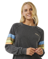 The Rip Curl Womens High Tide Surf Raglan Sweatshirt in Washed Black