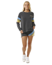 The Rip Curl Womens High Tide Surf Raglan Sweatshirt in Washed Black