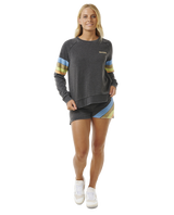 The Rip Curl Womens High Tide Surf Raglan Sweatshirt in Washed Black