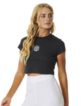 The Rip Curl Womens Icons Of Surf Baby T-Shirt in Washed Black