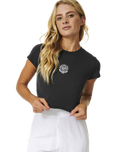 The Rip Curl Womens Icons Of Surf Baby T-Shirt in Washed Black