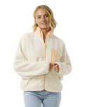 The Rip Curl Womens Shore Break Zip Fleece Jacket in Off White