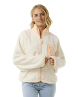 The Rip Curl Womens Shore Break Zip Fleece Jacket in Off White