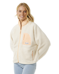 The Rip Curl Womens Shore Break Zip Fleece Jacket in Off White