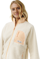 The Rip Curl Womens Shore Break Zip Fleece Jacket in Off White