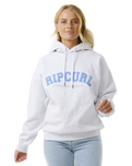 The Rip Curl Womens Varsity Hoodie in Grey Marle & Mid Blue