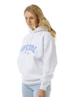 The Rip Curl Womens Varsity Hoodie in Grey Marle & Mid Blue