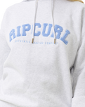 The Rip Curl Womens Varsity Hoodie in Grey Marle & Mid Blue