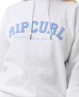 The Rip Curl Womens Varsity Hoodie in Grey Marle & Mid Blue