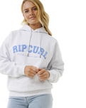 The Rip Curl Womens Varsity Hoodie in Grey Marle & Mid Blue