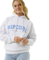 The Rip Curl Womens Varsity Hoodie in Grey Marle & Mid Blue