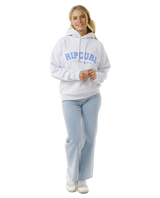 The Rip Curl Womens Varsity Hoodie in Grey Marle & Mid Blue