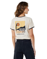 The Rip Curl Womens Colour Block Ringer T-Shirt in Off White